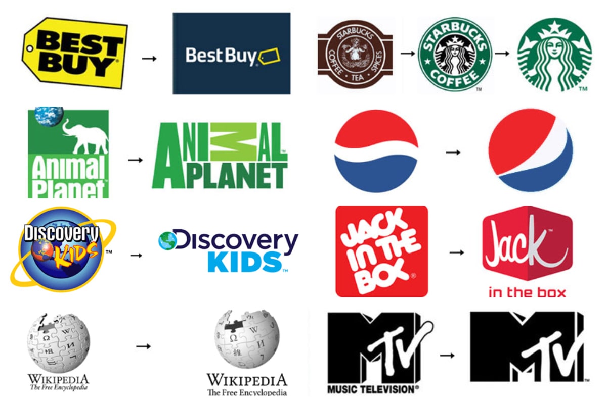 Big Brands Their Logos Before And After The Redesign Rebranding Logo