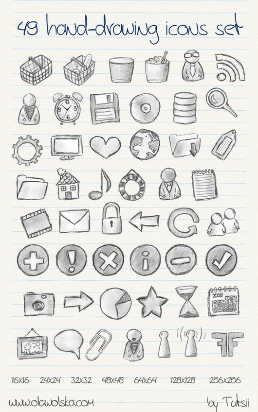 30 Creative Free HandDrawn Icon Sets Inspirationfeed