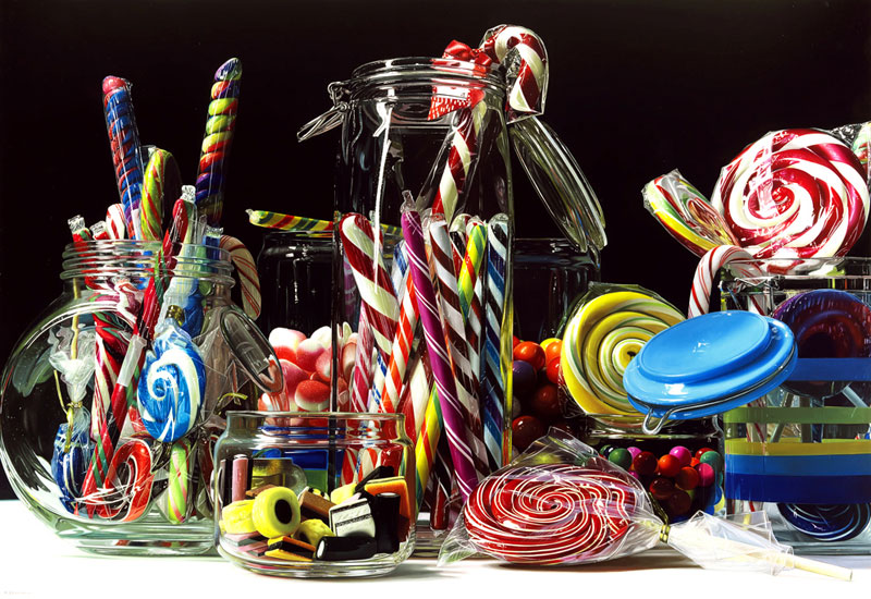 hyperrealistic-paintings-roberto-bernardi-candy-rainbow