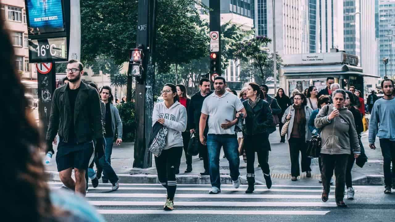 people walking in a city