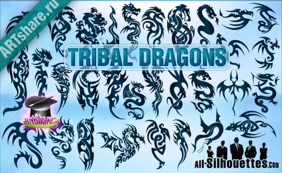 tribal-vector-dragons1