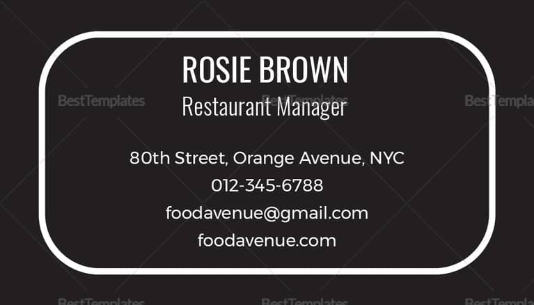 Restaurant Menu and Business Card Template