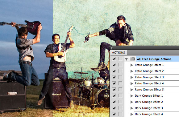25 Free Grunge Photoshop Actions