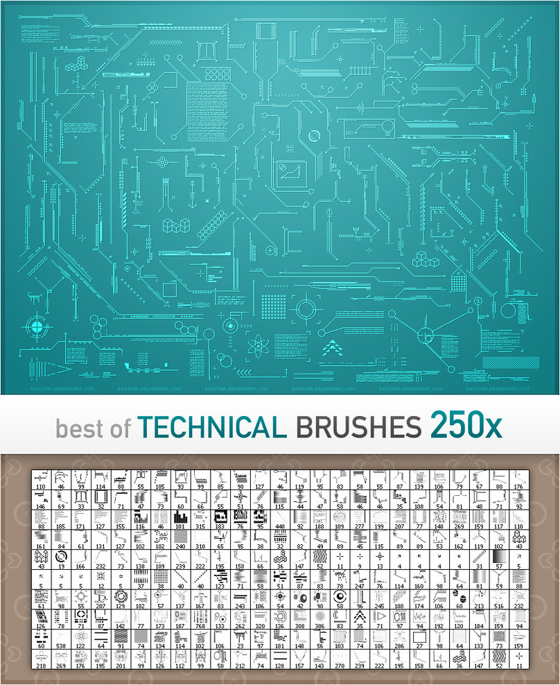 250 Technical Brushes