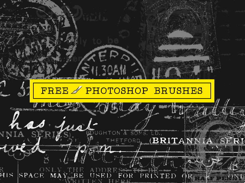 29 Ink and Postage Stamp Photoshop Brushes
