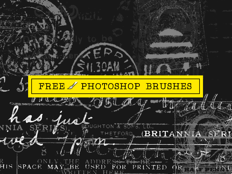 29 Inkt en Postzegel Photoshop Brushes