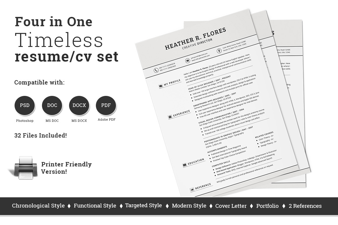 4-in-1-timeless-resume-cv-set