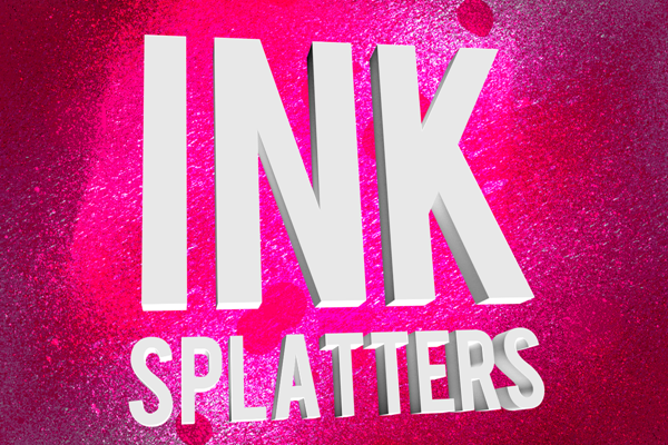 45 high resolution ink splatter Photoshop brushes.