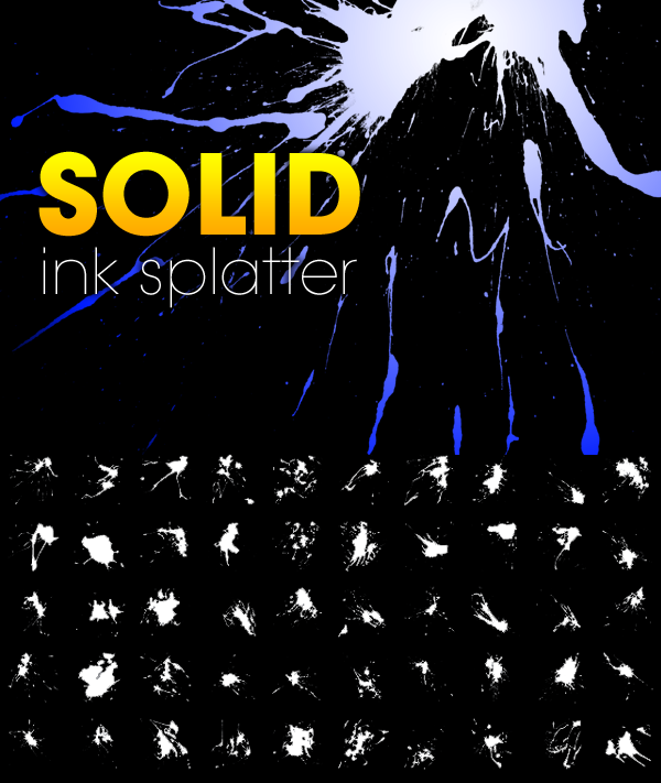 50 Solid Ink Splatter Brushes