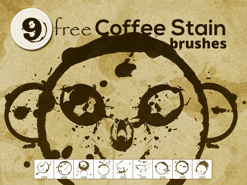 Free Coffee Stain Photoshop brushes