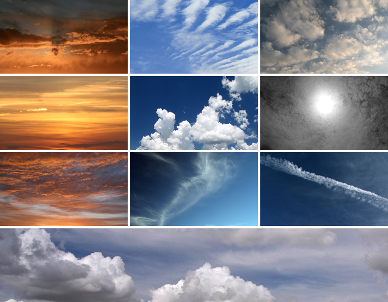 10 High Resolution Cloud Textures