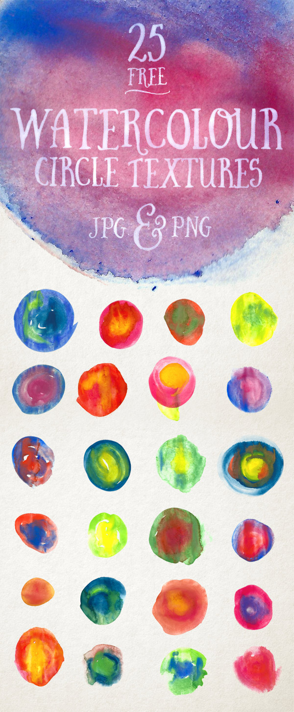 25 Free Watercolour Circle Textures in JPG & PNG