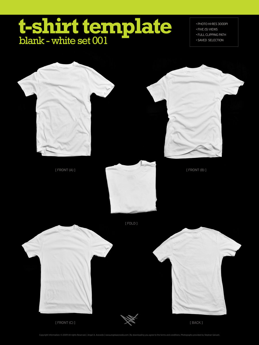 Blank T-Shirt Template by Angela Acevedo