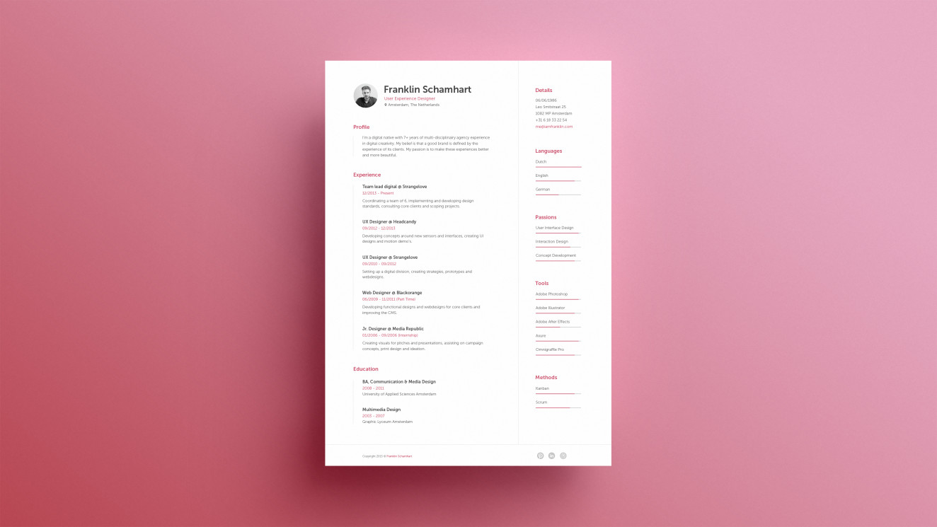 Resume by Franklin Schamhart