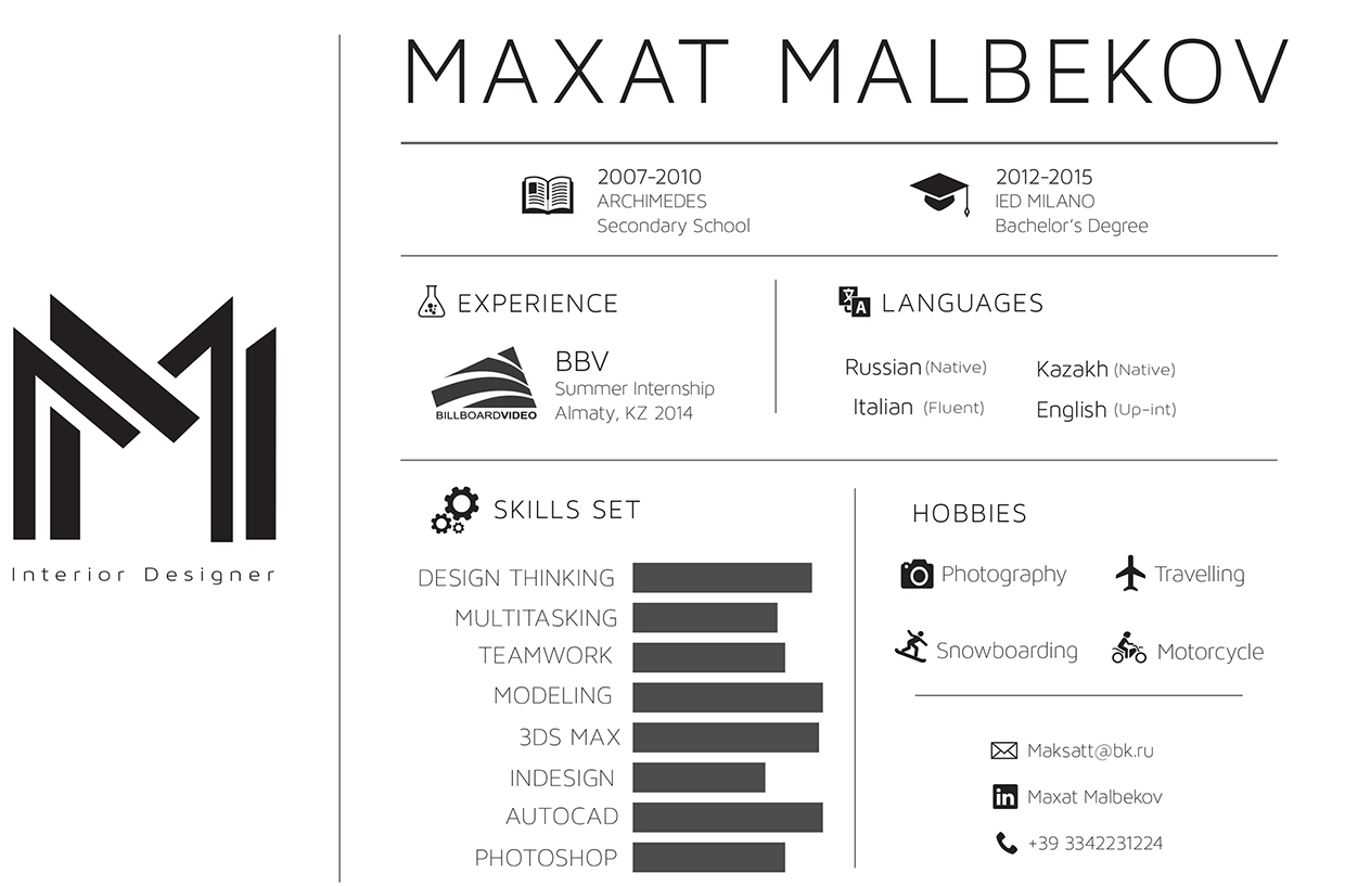 Resume by Maxat Malbekov