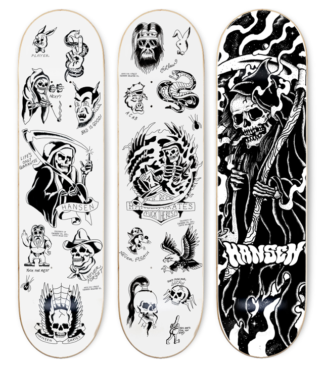 Skateboard decks by iamfalu for hansenclothing