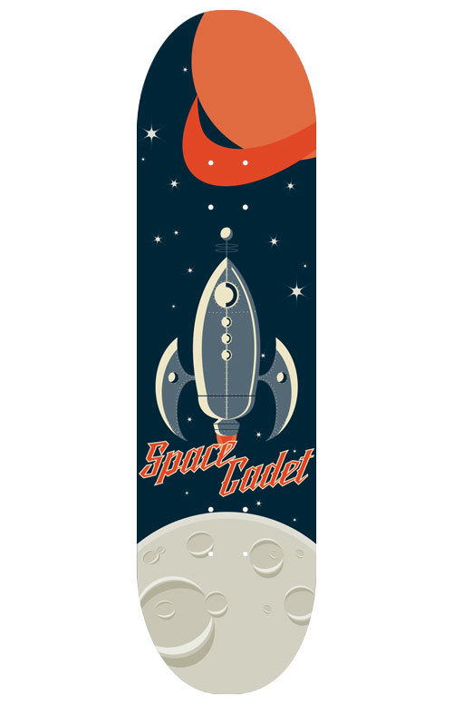 Space Cadet skateboard deck by cogwurx