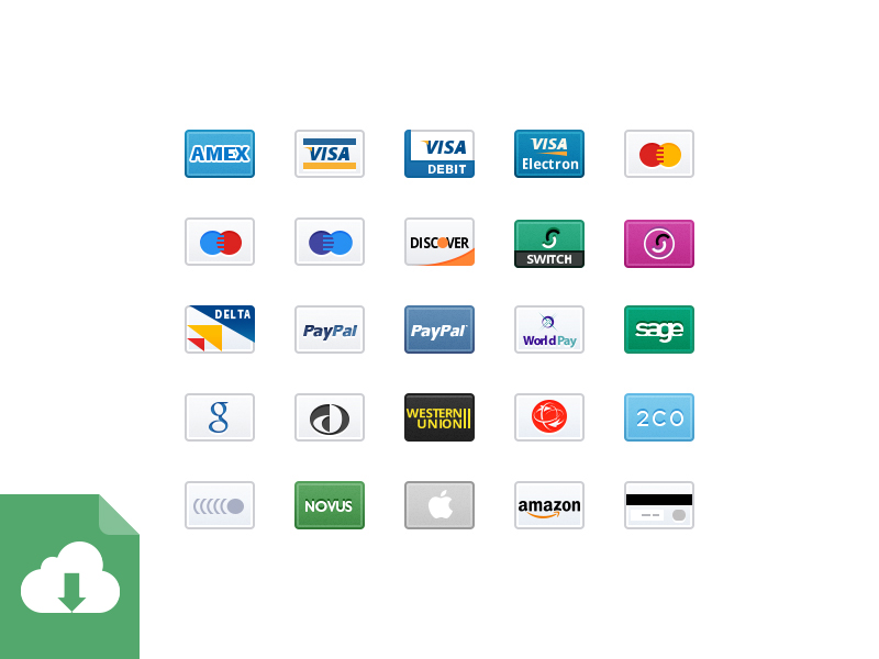 32px Credit Card Icons from Medialoot