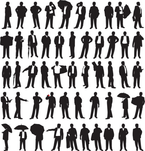 55 Business Men Silhouettes