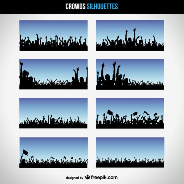 8 Free Vector Crowd Silhouettes