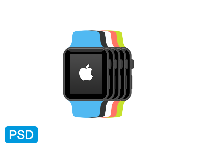 Apple Watch Flat Mockup by Yigit Pinarbasi