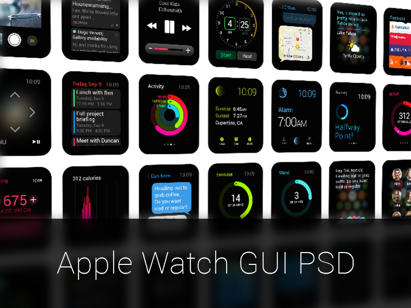 Apple Watch GUI PSD by impekable