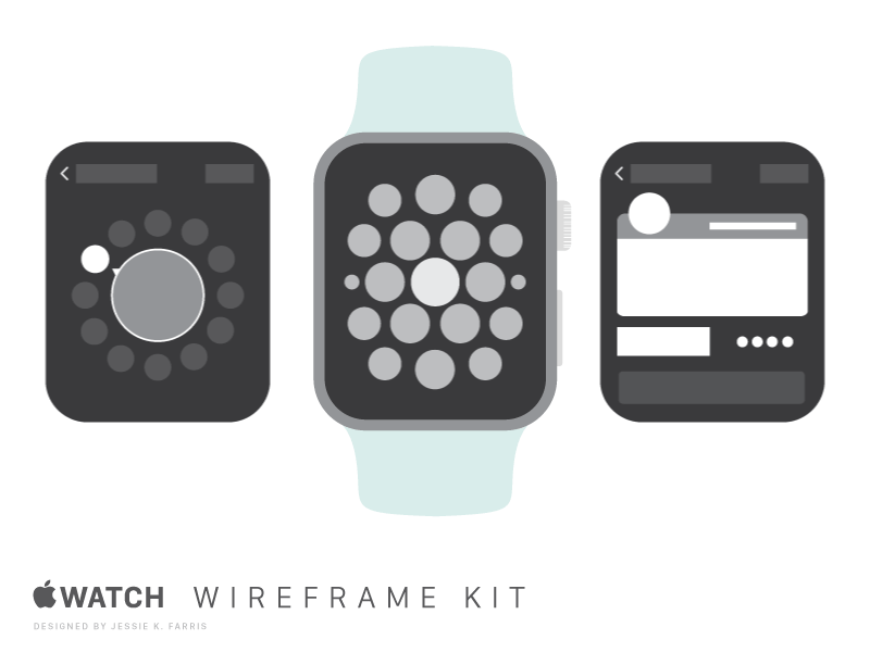 Apple Watch Wireframe Kit by Jessie Farris