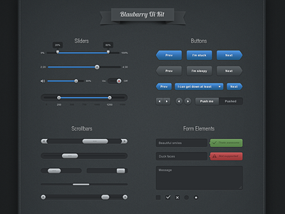 Blaubarry Free UI kit 2 by Mikael Eidenberg