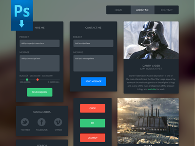 Dark UI Kit by Huseyin Yilmaz