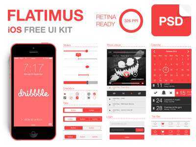 Flatimus iOS Free UI Kit by a.k.a satys