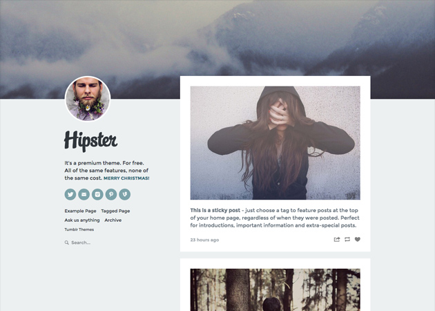 Hipster Tumblr Theme