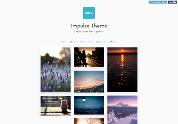 Impulse Tumblr Theme