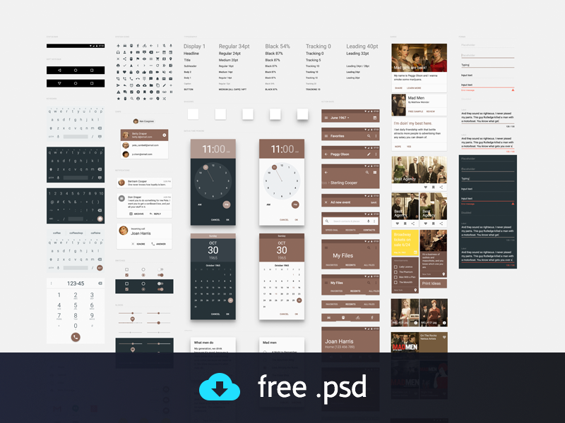 Material Design UI Kit freebie by Jakub Kosla