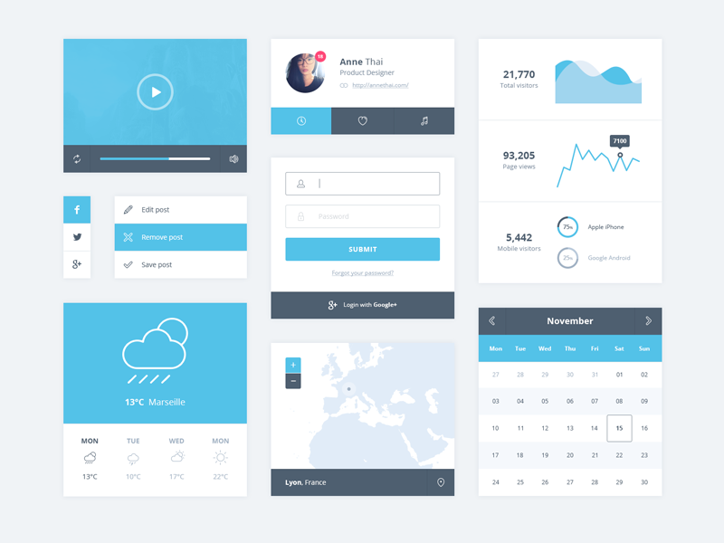 Minimal UI Kit by Vincent Tantardini