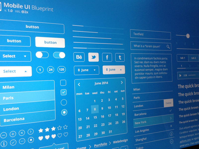 Mobile UI Blueprint by Chrometaphore