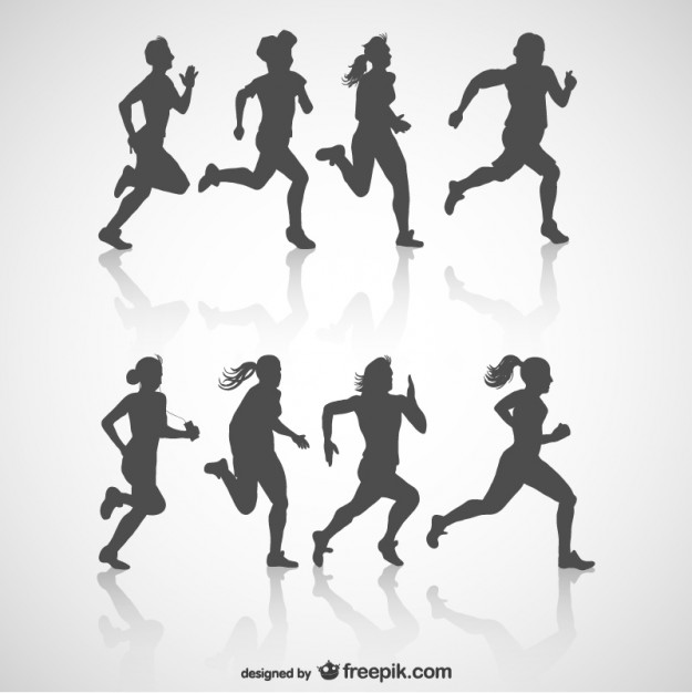 Runners Silhouette Vector Free by Freepik