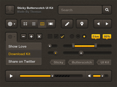 Sticky Butterscotch UI Kit by Made By Thomas