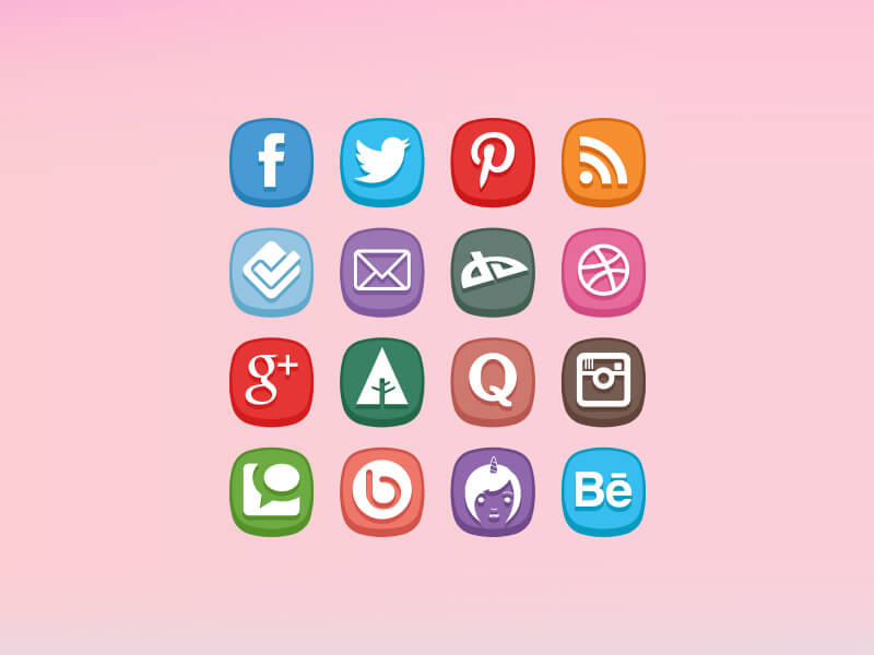 Cute Social Media Icons by Zee Que