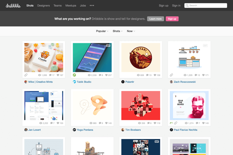 Dribbble - Show and tell for designers (20150729)