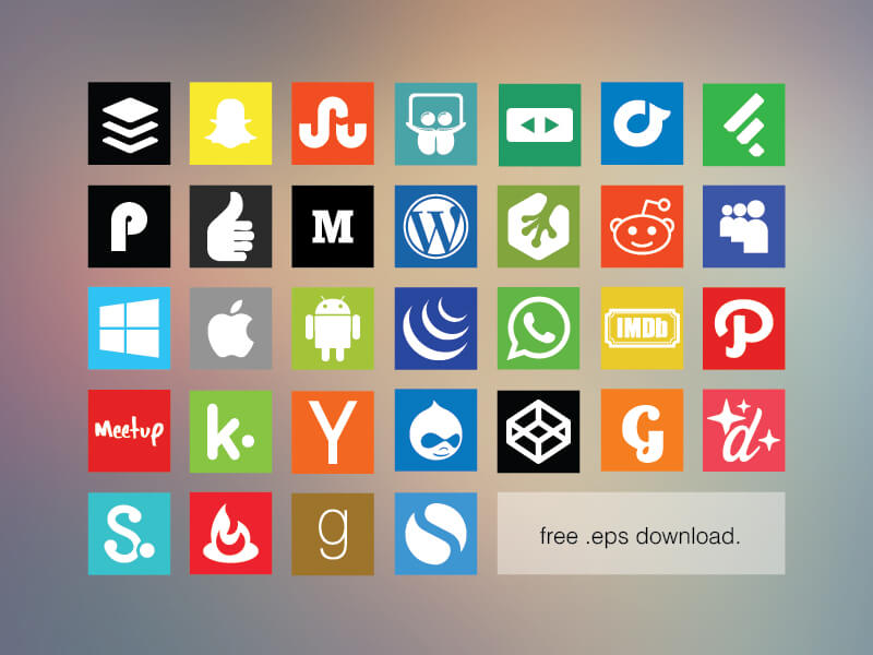 Free Flat Social Media Icon Set 2 by Allan McAvoy