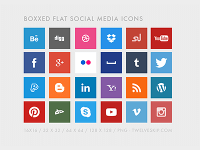 Free Flat Social Media Icons by Pauline C.