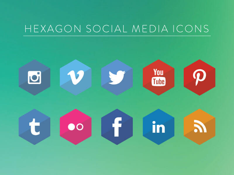 Hexagon Social Media Icons by Brayden M Love