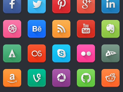 Modern Social Media Icons by Mike Van Hemelrijck