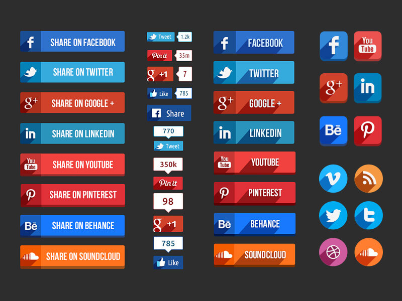 Social Media Buttons by Hakan Ertan