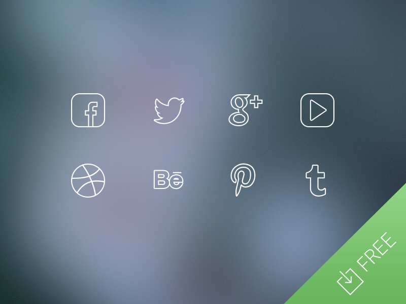 Ultra Thin Social Media Icons by Medialoot