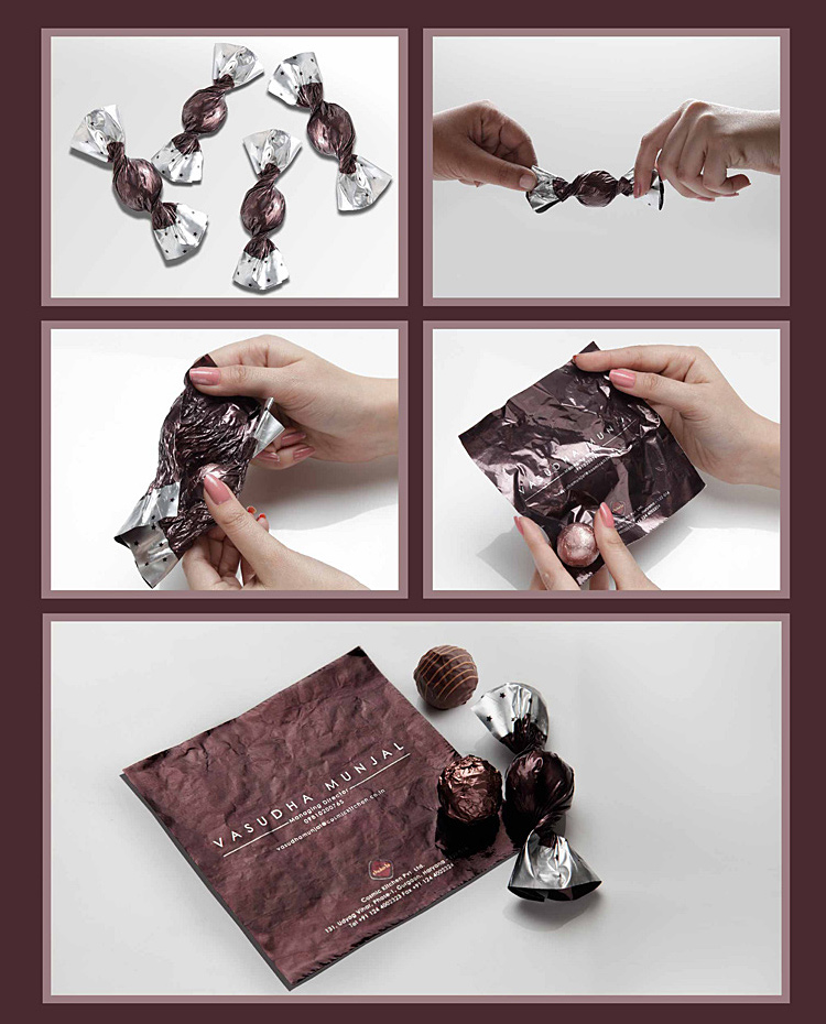 candy wrapper business card