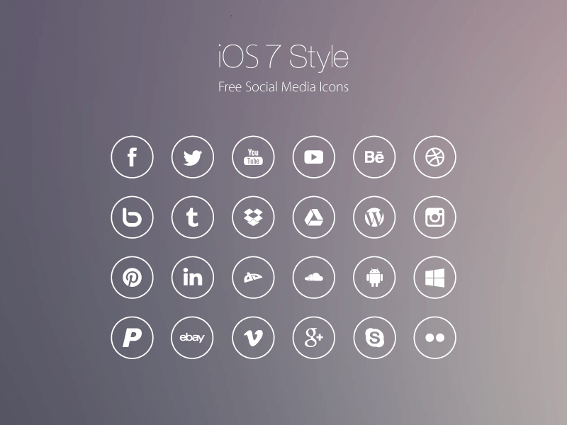 iOS7 Style Social Media Icons by Roberts Ozolins