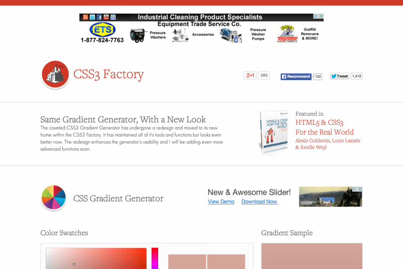 CSS3 Factory Gradient Generator