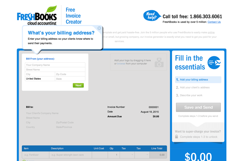 Free Invoice Template and Custom Invoice Generator from FreshBooks (20150818)