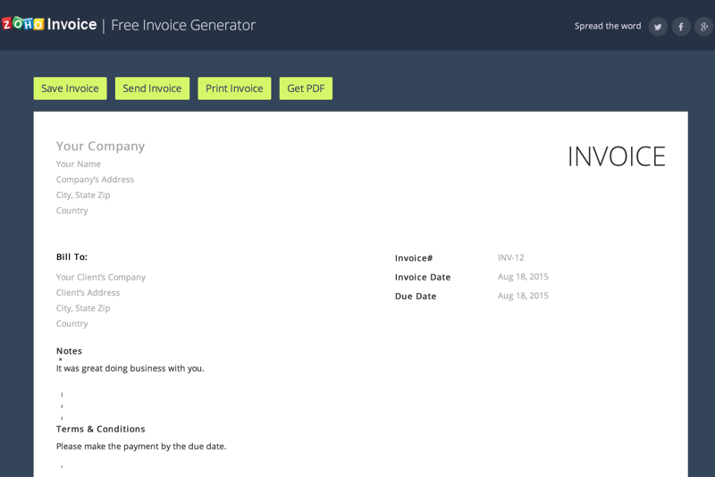 Zoho Invoice